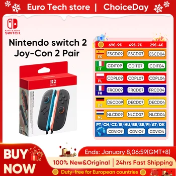 Joy-Con 2 Paia - Azzurro/Rosso Chiaro HK Compatibile con Nintendo Switch 2 Joystick Effetto Hall Connessione Magnetica Modalità Mouse