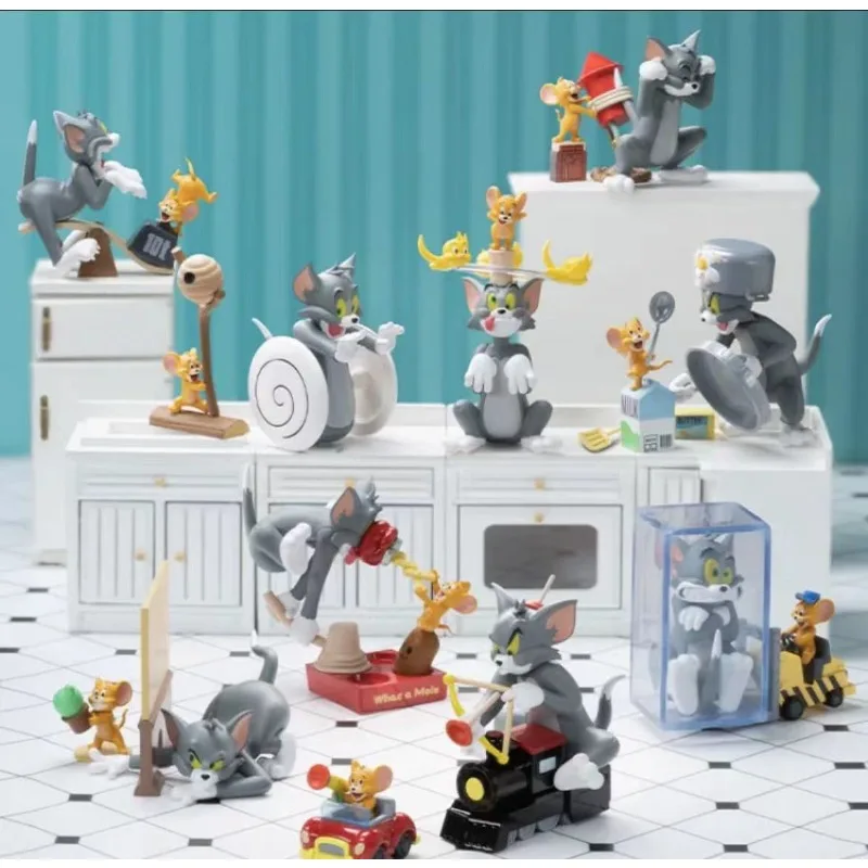 Tom E Jerry Cat And Mouse Battle Series Blind Box Toys Mystery Box Mystery Caixa Action Figure Surpresa Model Regalo Di Compleanno