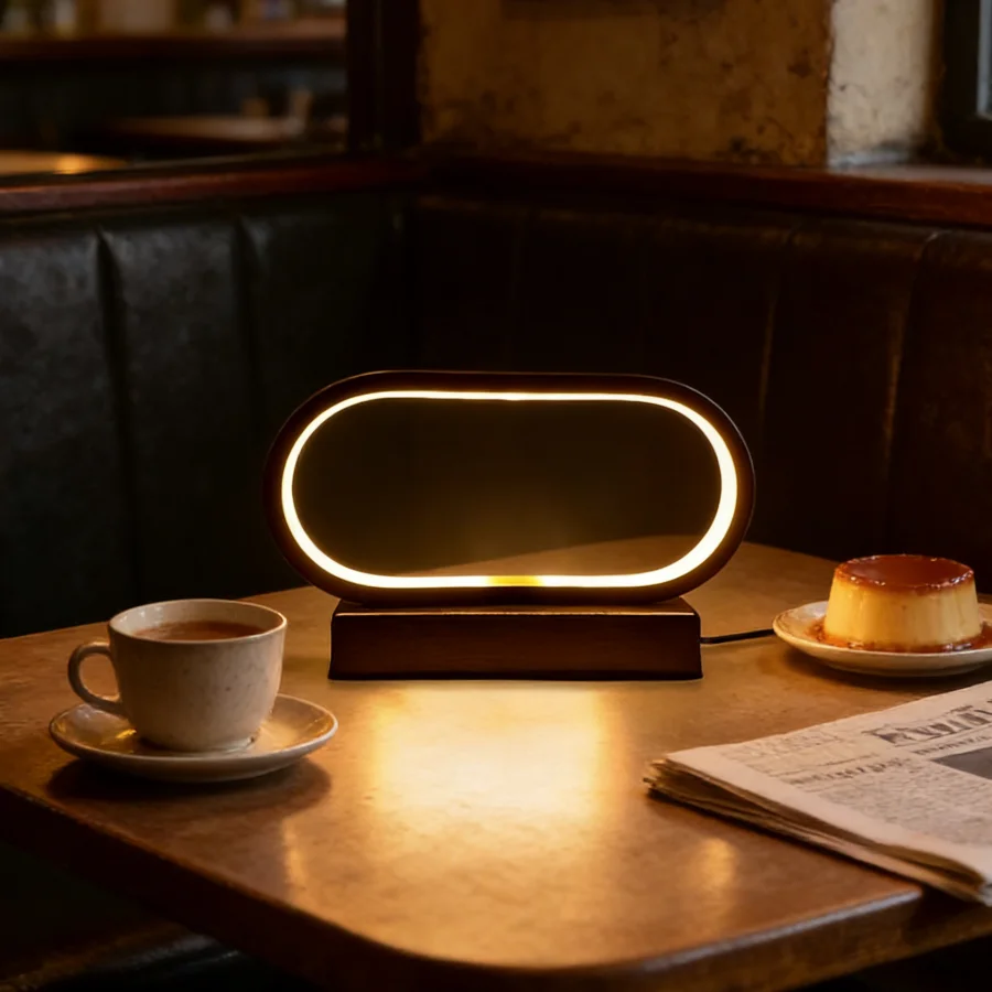 1PC 현대식 타원형 LED 테이블 램프, 따뜻한 백색 주변 조명, 침실, 거실, 홈 데코용 USB 전원 장식 램프