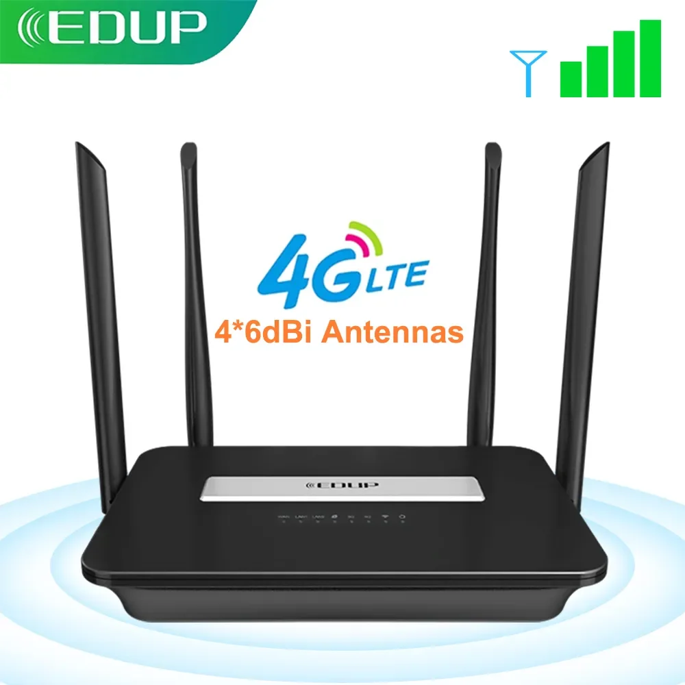 Edup Wifi Router 4G Lte Router 300Mbps Home Hotspot 4G Wifi Router Rj45 Wan Lan Wifi Modem 3G/4G Wireless Cpe Con Slot Per Sim Card