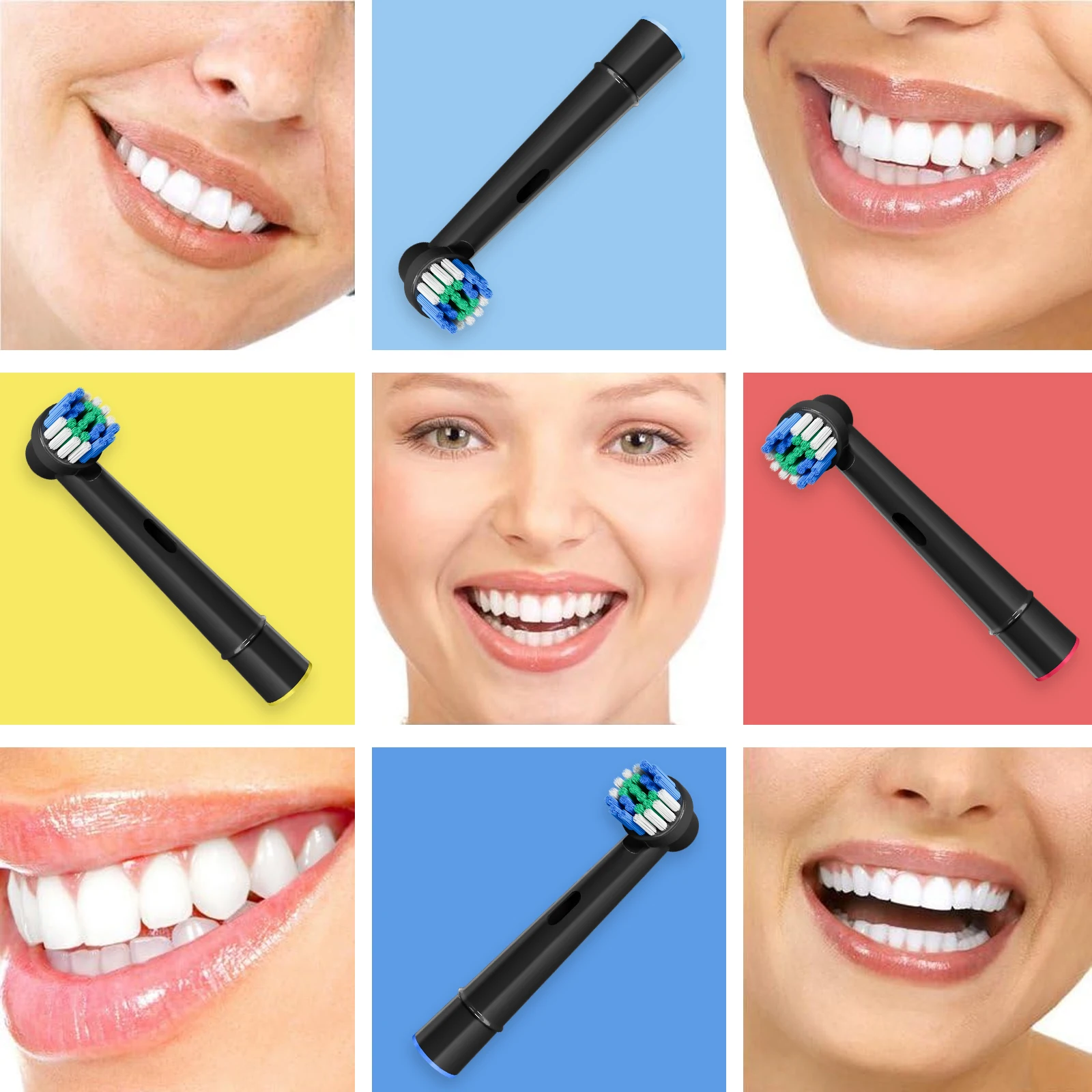 8x Replacement Toothbrush Heads Compatible with Oral B Braun Professional Electric Brush Heads 1000 1500 3000 6000 7000 7500