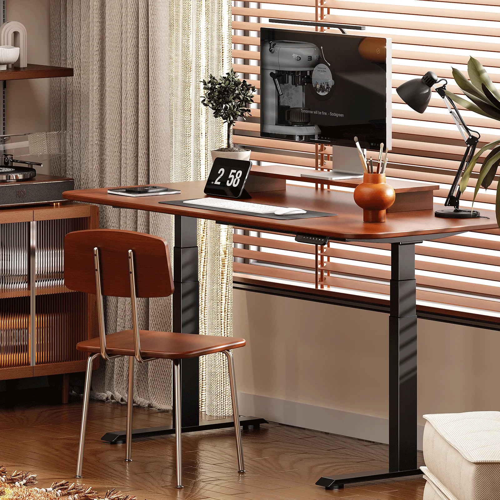 Redlife Electric Standing Desk Frame Stand Up Desk Height Adjustable Base Dual Motor w/ Memory Controller for Home & Office 2