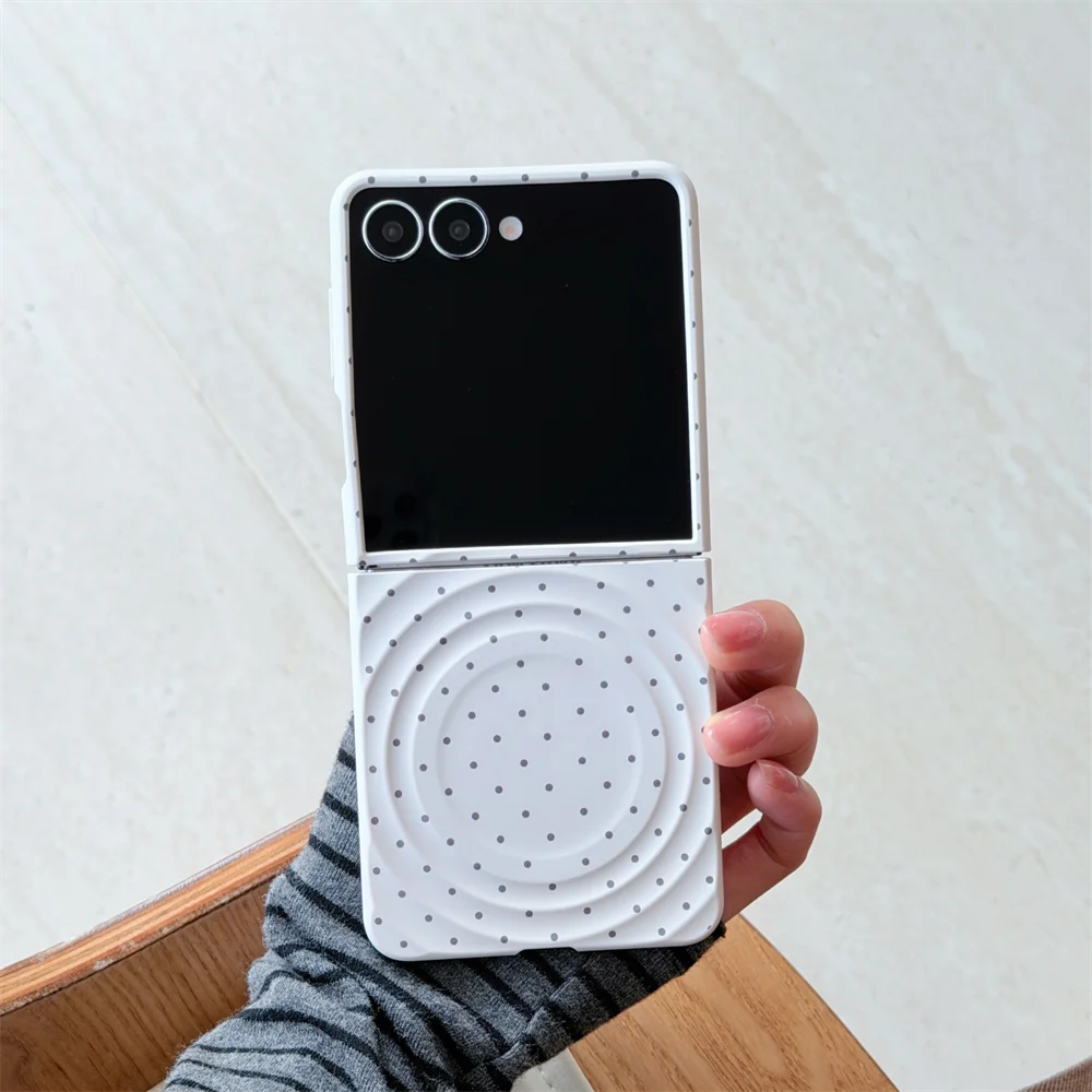 Korean Polka Dot Water Waves Magnetic Matte Silicone Phone Case