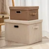 Cotton and Linen Covered Storage Box, Foldable Drawer, Wardrobe Storage and Organizing Box, Fabric Toy Storage Box 2