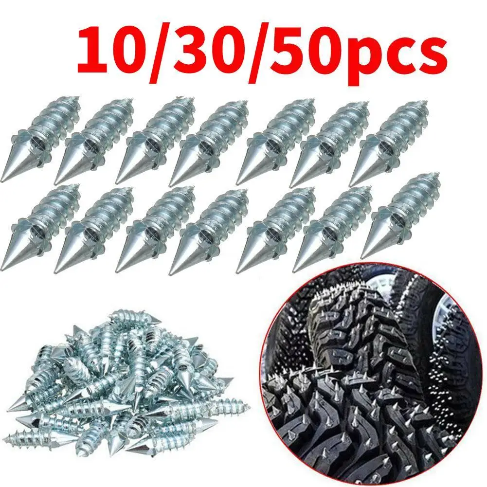 10-50pc Motorcycle Car Tire Anti Slip Studs Screws Universal Bike Truck Auto Winter Tyre Snow Spikes Cleats