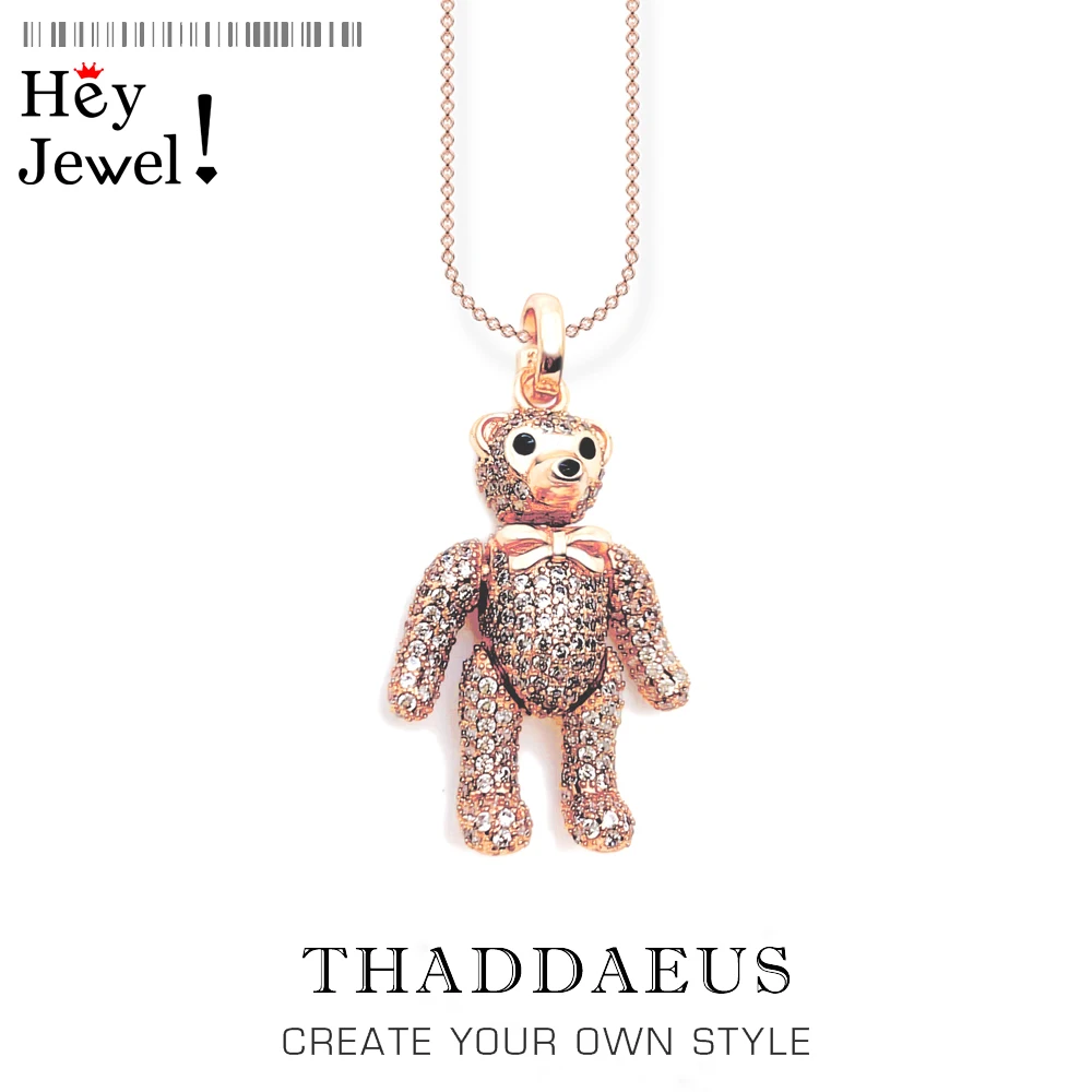 Necklace Rose Gold Teddy Bear,2021 Summer Brand New Cute Fine Jewelry