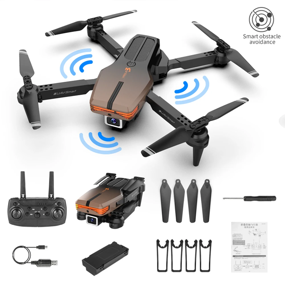 New V3 Pro Mini Drone 4K HD Single/Dual Camera WiFi FPV Live Transmission Foldable Quadcopter RC Drone Toy Obstacle Avoidance