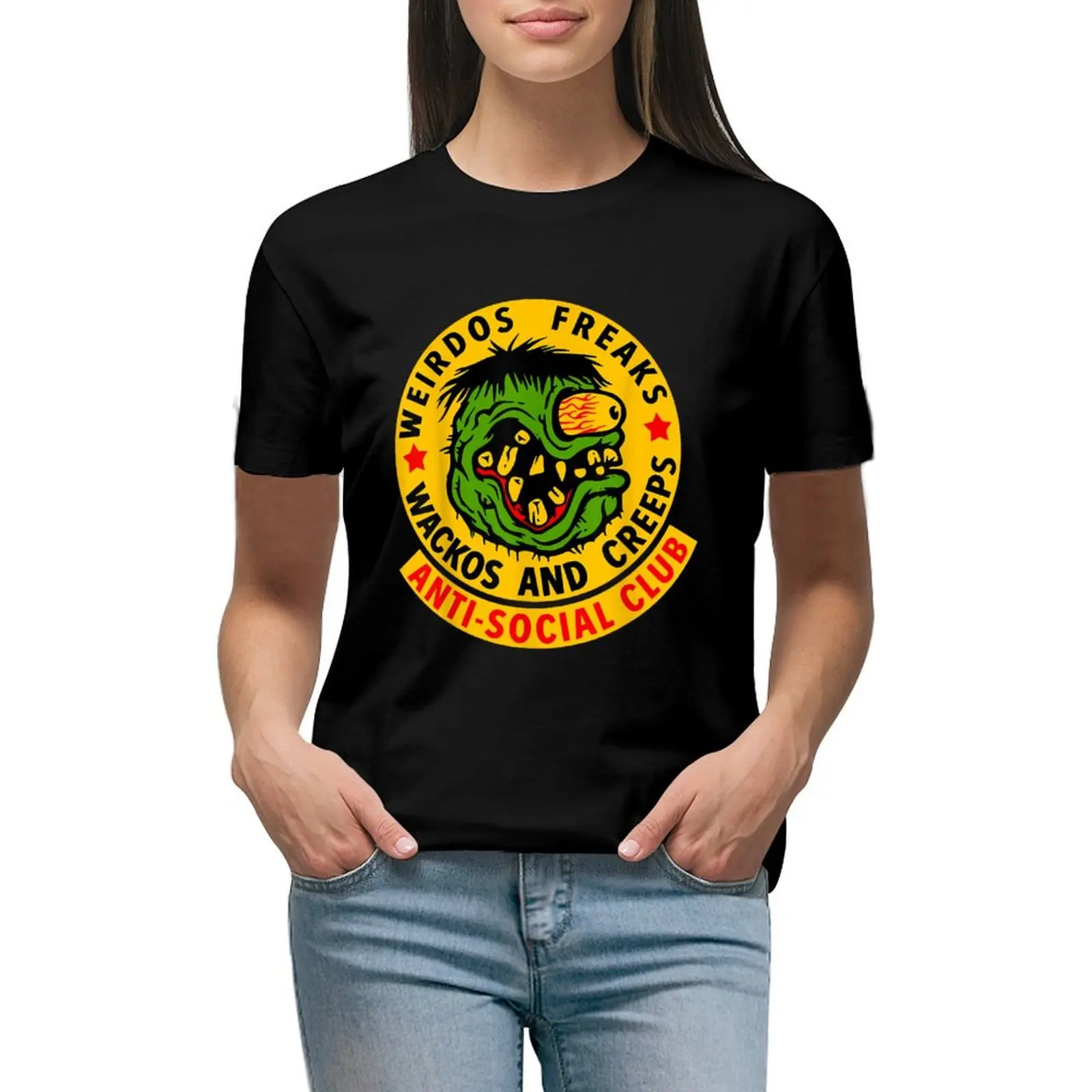 

Weirdos Freaks Wackos and Creeps T-shirt Short sleeve tee female cute tops t-shirt dress for Women sexy