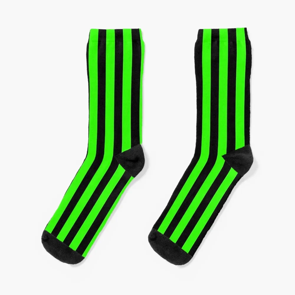 Neon Green and Black Vertical Stripes Socks funny gifts cotton Hiking boots Socks Male Women's 1 8m hdmi male to vga male 15pin video cable black