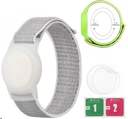 Eye - Catching Adjustable Airtag Necklace with Waterproof Silicone Holder (Velcro band - Grey)