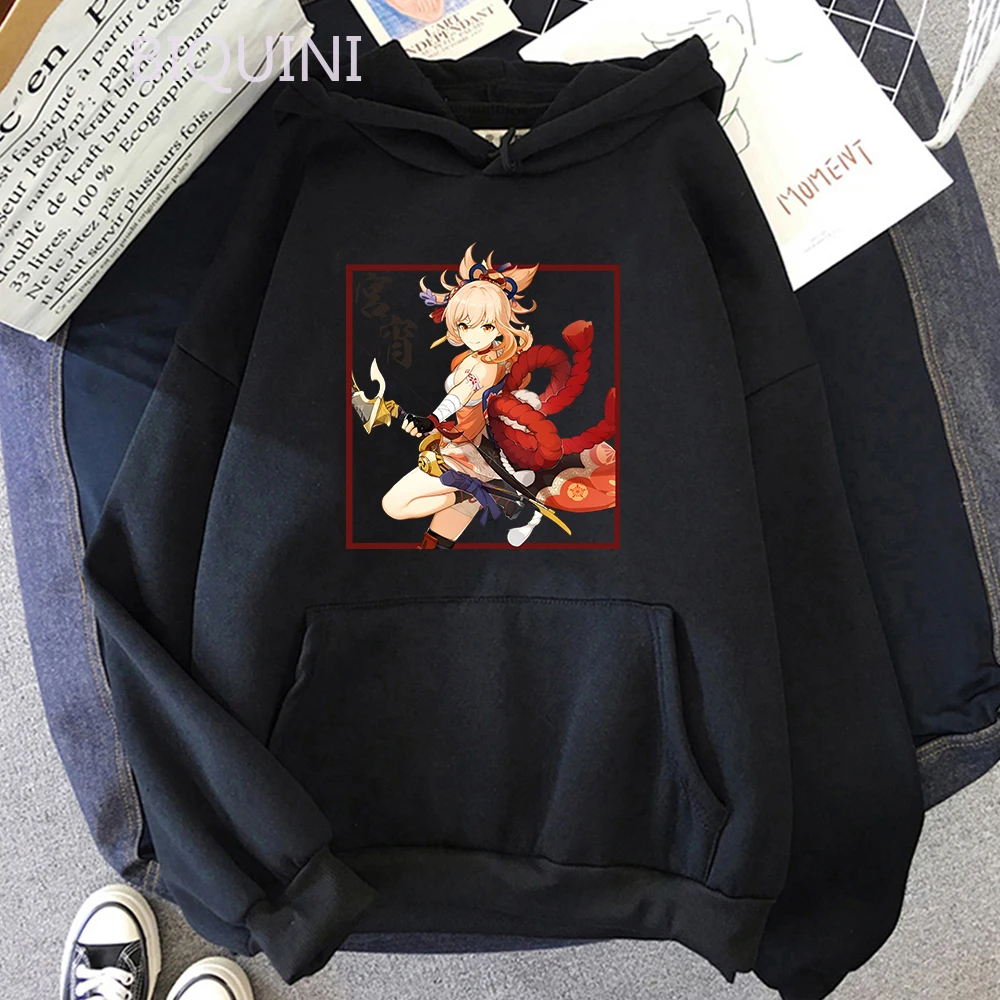 Genshin Impact Sweatshirts Women Oversized Clothes Men Kpop Streetwear Naganohara Yoimiya Pullovers Korean Fashion Hooded Tops