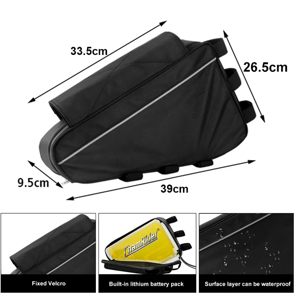 Battery bag for electric bicycle 36v 48v 60v 72v e-bike triangular bags for bicycle box maximum load 126 cells