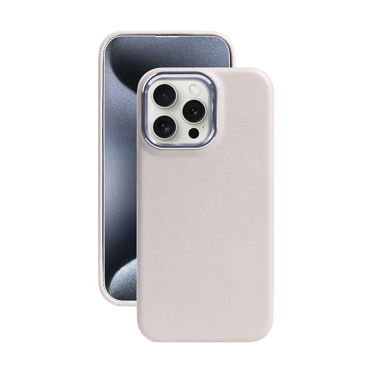Luxury Classic Retro Textured Metal Frame PU Leather Phone Case