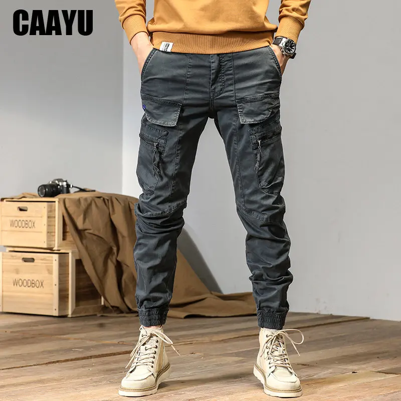 Halfword Heren losse fleece cargobroek casual gym joggingbroek lichtgewicht joggingbroek joggingbroek, Grijs, M