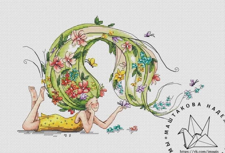 DIY Kreuzstich-Sticksets, Basteln, Handarbeiten, Set, Baumwollfaden, unbedruckt, Leinwand, Zuhause, 11 – SOMMER, Mädchen 35–27