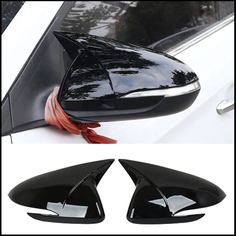 

Car Accessories For Hyundai I30 2017 2018 2019 2020 Rearview Mirror Cover Cap Housing Sticker Trim With Horn Auto Parts Styling