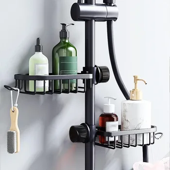 Portaoggetti per rubinetto del bagno Doccia Shampoo Portasapone Lavello da cucina regolabile Straccio Spugna Scarico Accessori per il bagno 1
