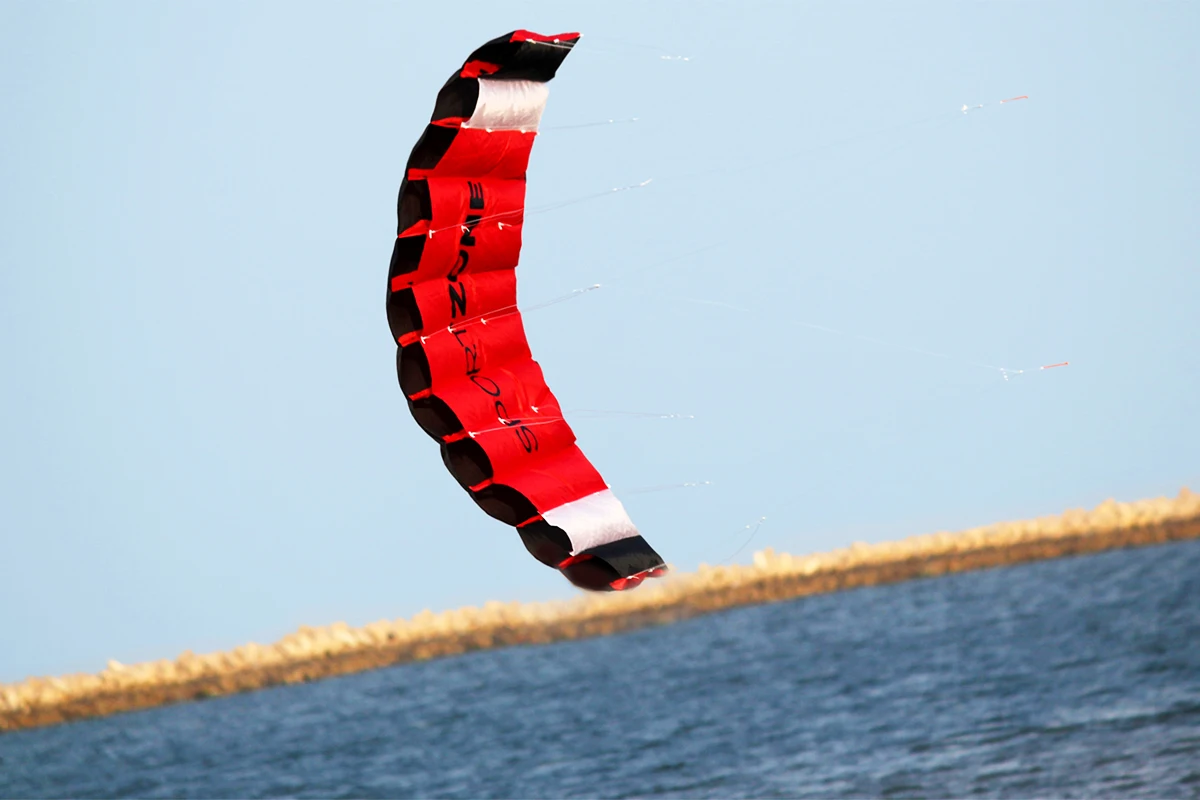 Parafoil Kite 1.8 m Dual Line Sports Beach Kite with Flying Tools