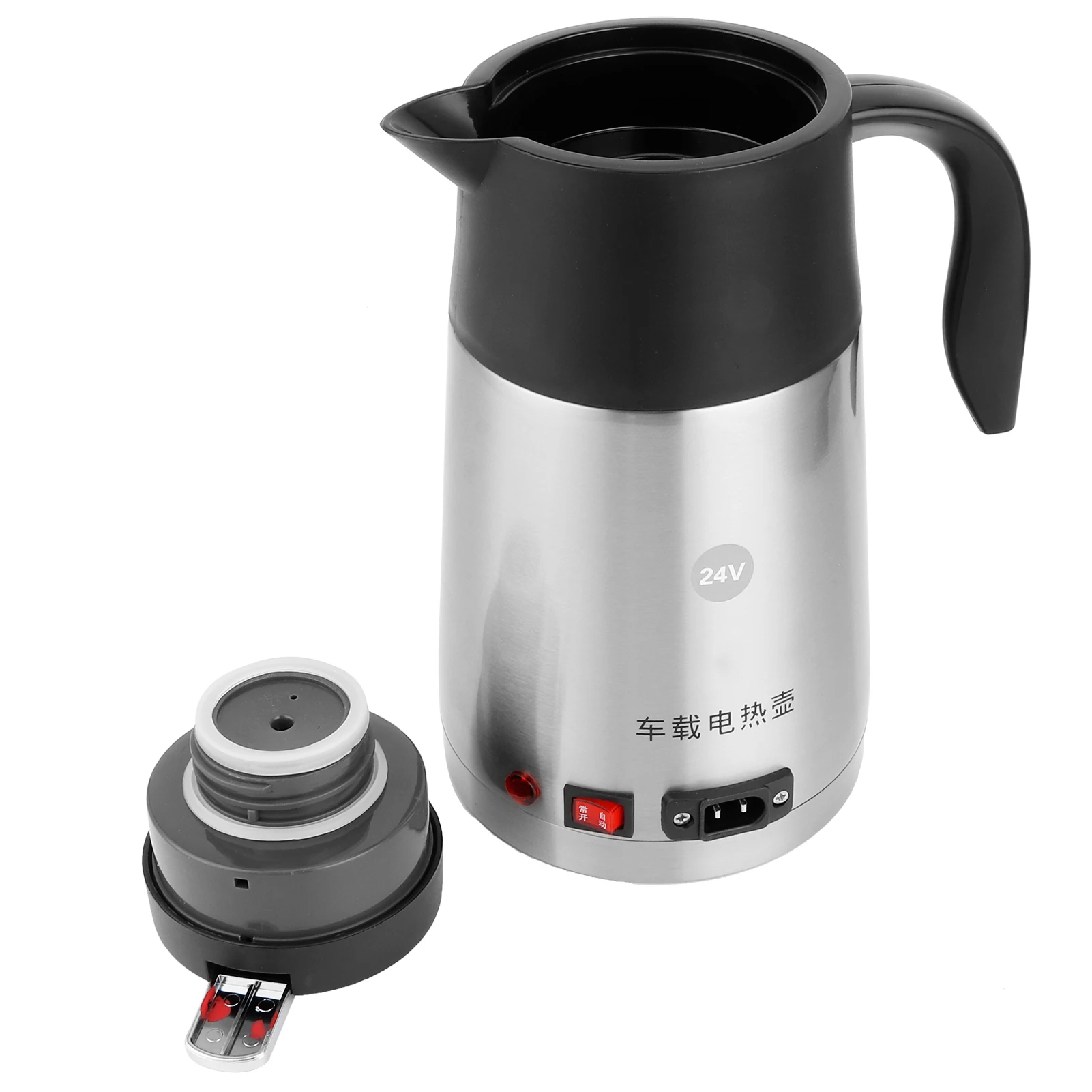 Description Picture 3 of item1200ML 24V Electric Heating Cup Kettle Stainless Steel Water Heater Bottle for Tea Coffee Drinking Travel Car Truck Kettle