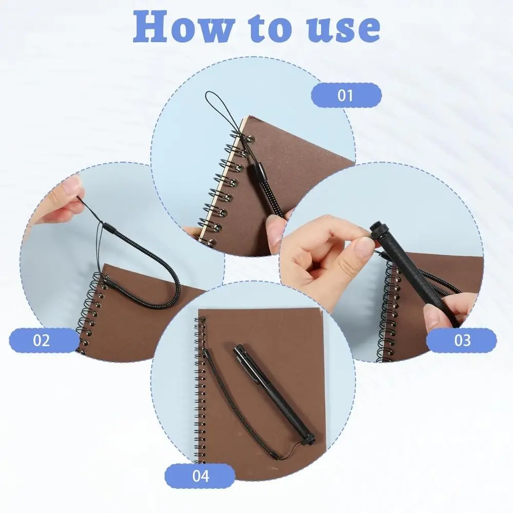 5pcs 전문가용 개폐식 펜 끈 분실 방지 40cm 길이 스타일러스 테더 탄성 펜 홀더 사무실용