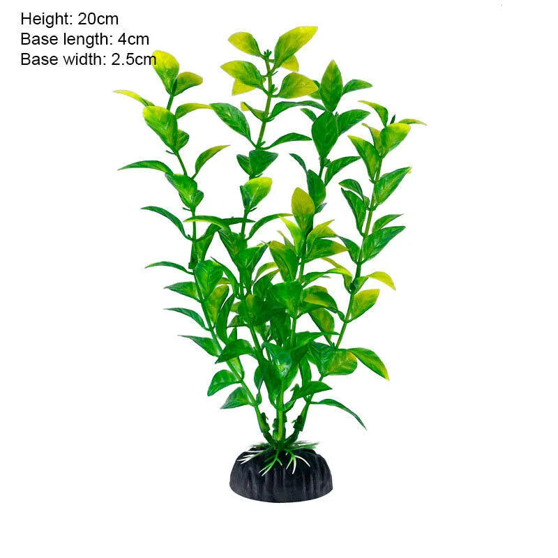Vibrant Underwater Landscape Decoration - Green & Purple Aquatic Plants and Flowers