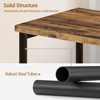 Table d'appoint étroite à 3 niveaux avec étagère de rangement, tables de chevet en bois avec cadre en métal, Table d'appoint de canapé pour chambre à coucher et salon 3