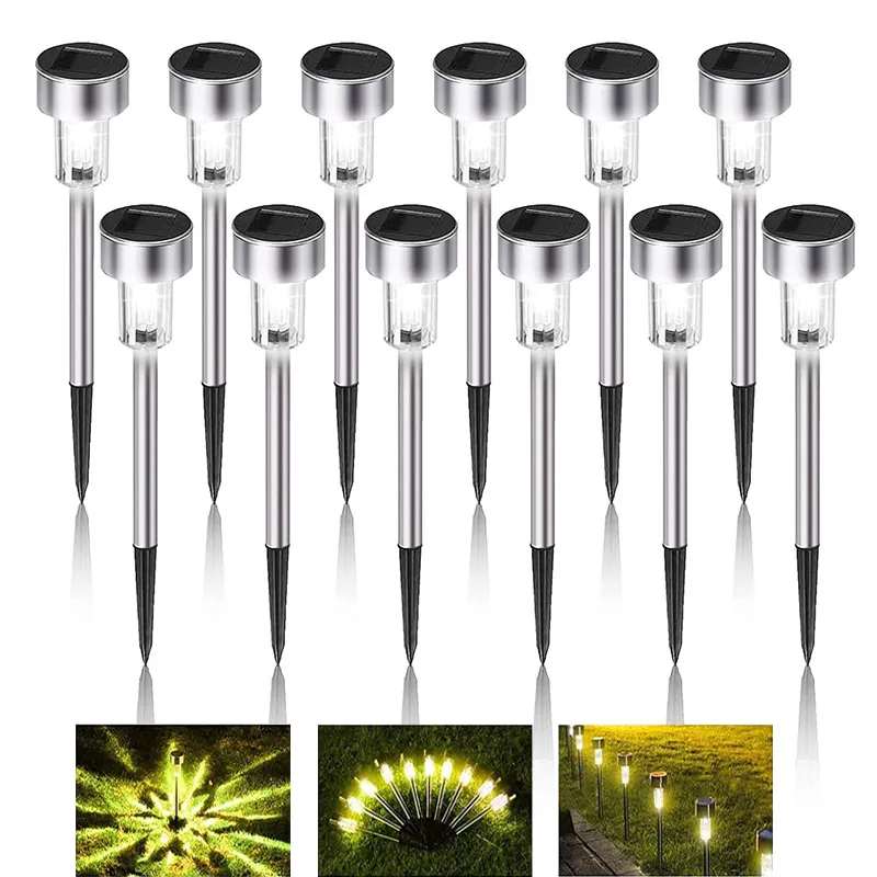 Solar Garden Lights Outdoor Solar Powered Lamp Waterproof Landscape Lantern Lighting for Pathway Patio Yard Lawn Decorative LED