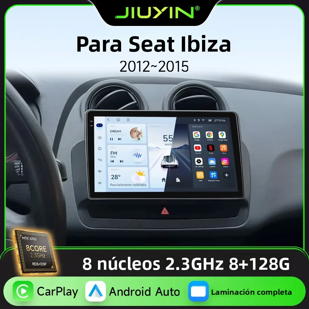 Pantalla Táctil con Laminación Completa para Seat Ibiza 2012-2015, Radio Android 15 para Auto, Reproductor Multimedia de Video, 5G WIFI, BT, GPS, Navegación 1
