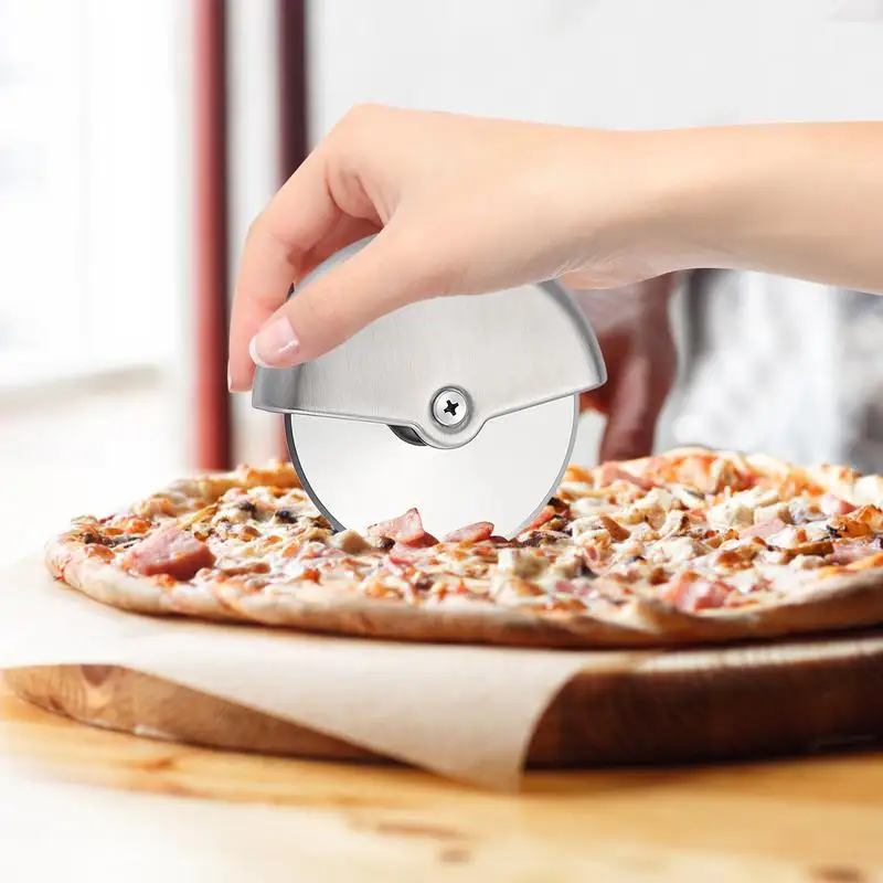 

Pizza Cutter Wheel Stainless Steel Ergonomic Slicer Handheld Dough Slicer Cutter Pastry Kitchen Baking Accessories Tools