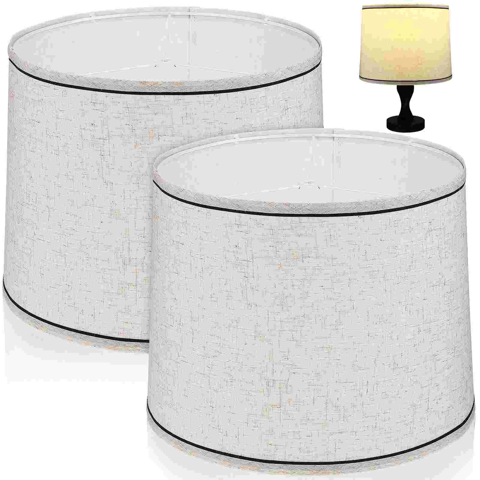 2pcs drum lampshades replacement easy assembly linen lamp shades for table lampss floor lamps 2Pcs Drum Lampshades Replacement Easy Assembly Linen Lamp Shades For Table Lampss Floor Lamps