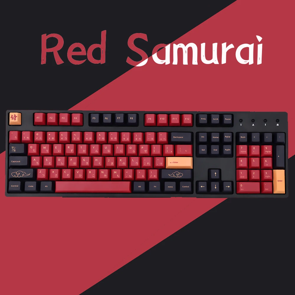 Keycaps Samurai Personalizado Adequado para Abridor de Switch Gmk Teclado Mecânico Corante-sub Vermelho 139 151 Chaves