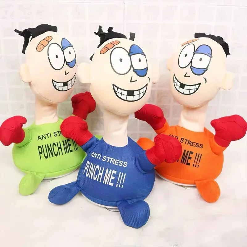 Plush Toys Electric Interactive Toy Electric Plush Toy Punch Hit Me Villain Creative Vent Decompression Toys Doll Toys for Friends Funny children or Adult Gift