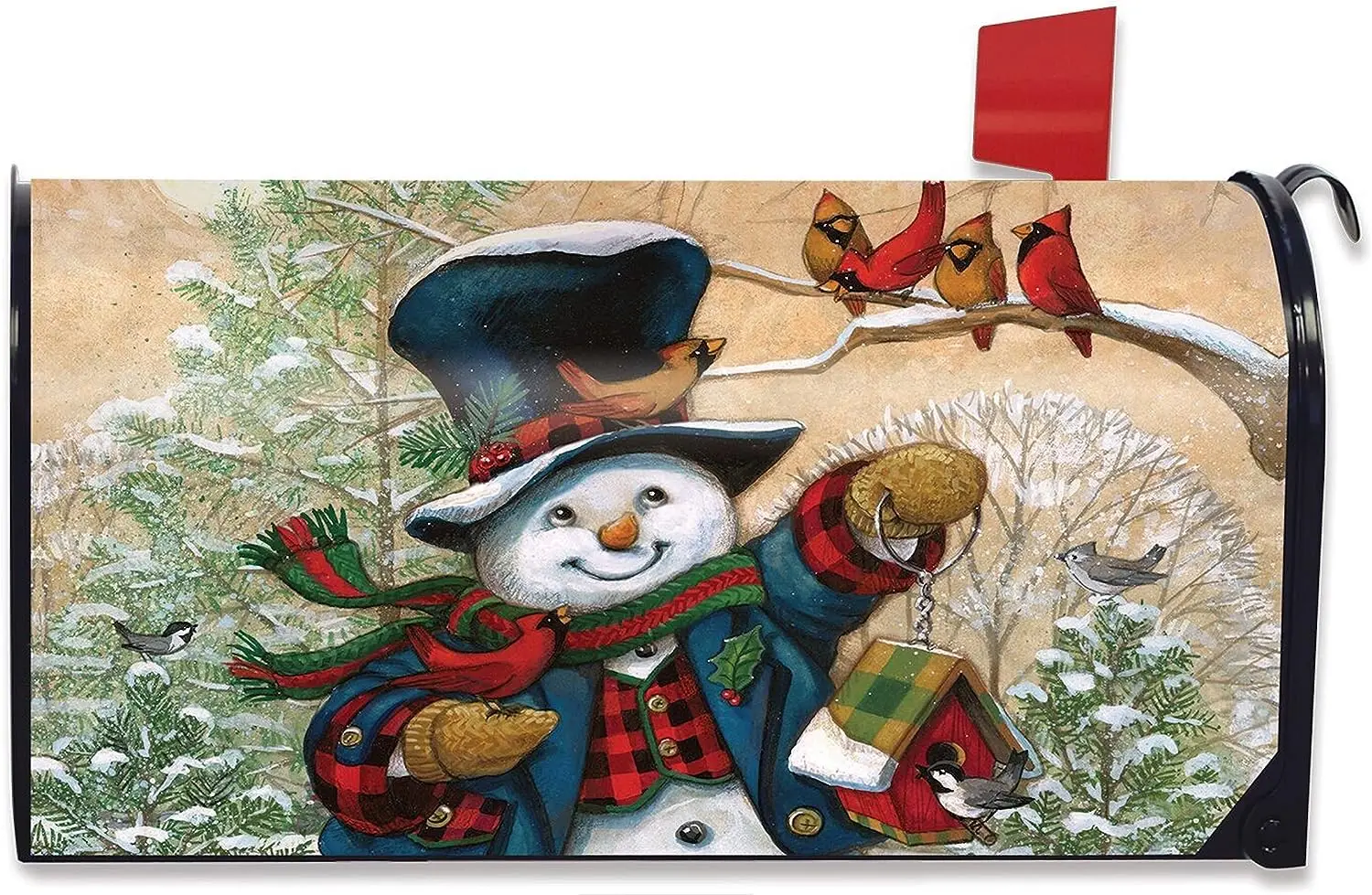 Briar wood Lane Winter Friends Snowman Magnetic Mailbox Cover Primitive Standard
