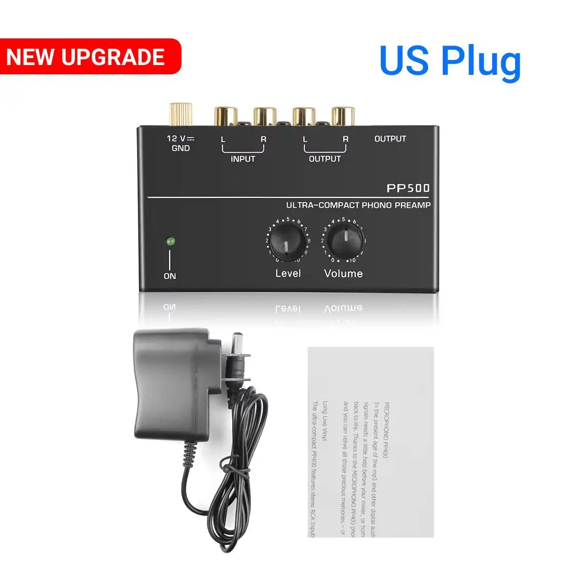 Phono Preamp with Headphone Amplifier and Volume Control Mixer