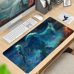 Grand tapis de souris en caoutchouc pour ordinateur de jeu Skyrim, avec bords de verrouillage, pour ordinateur portable, Notebook, clavier, pour la maison 