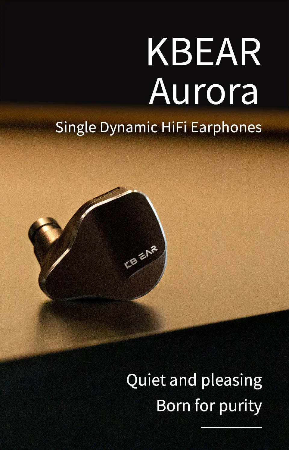 KBEAR Aurora Single Dynamic Nano Titanium Diaphragm Earphone description image