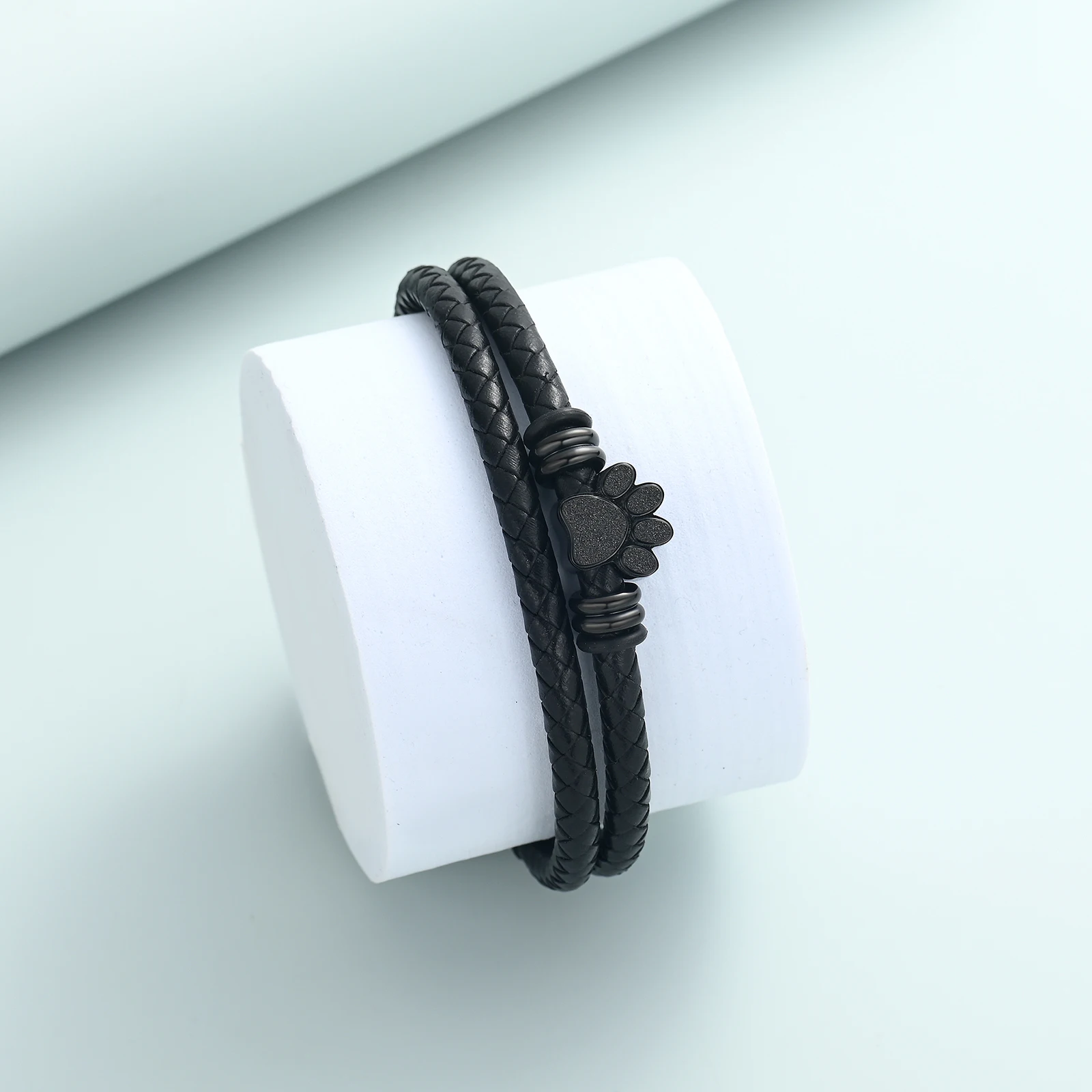 Pet Paw Urn Bracelet For Dog Cat Ashes Cremation Keepsake Jewelry Gifts for Men Woman Stainless Steel Memorial Bangle