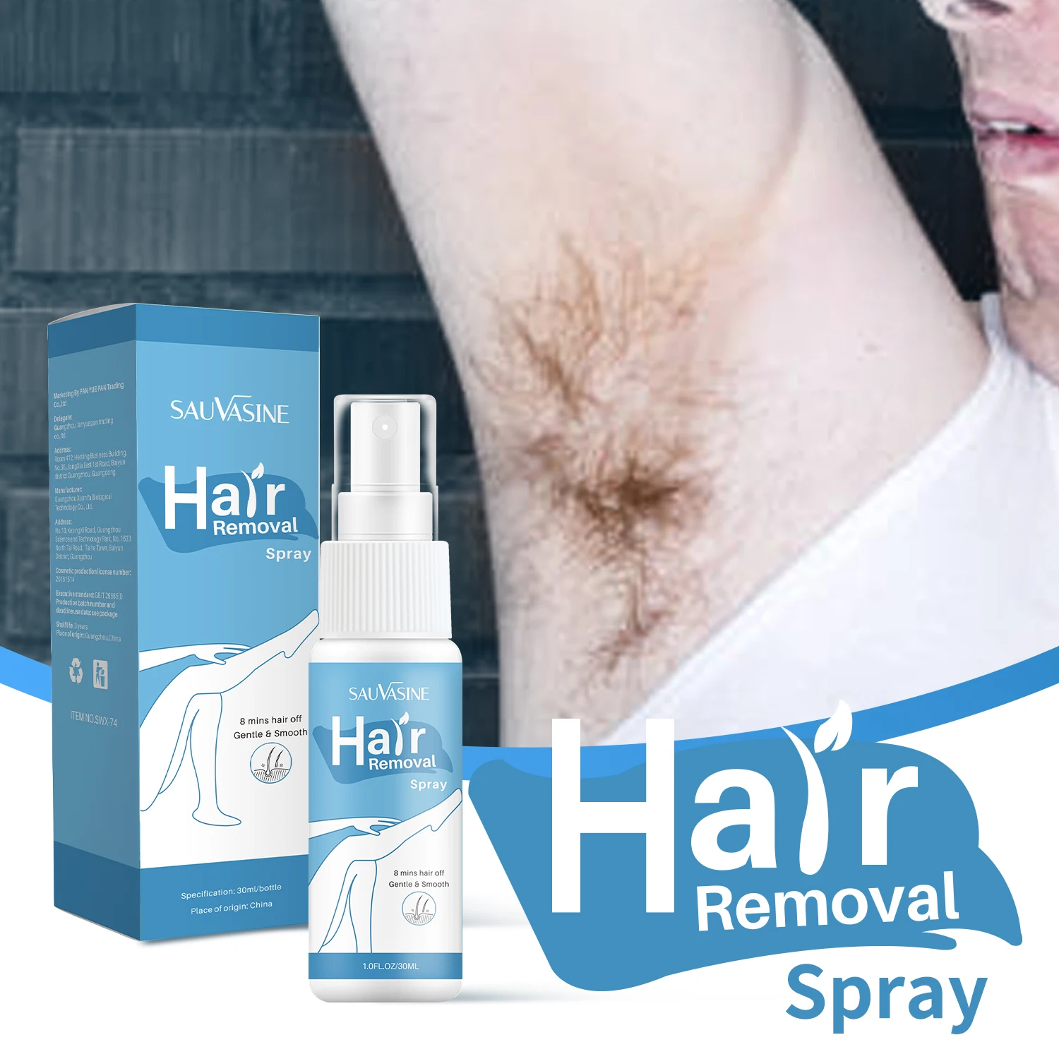 

Hair Removal Spray Hair Growth Inhibitor Natural Painless Permanent Depilatory Cream Skin Care Product for Men Women