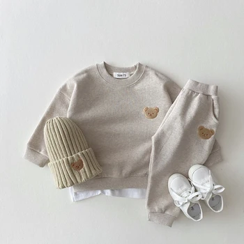 Abbigliamento per Bambini e Neonati, Completo con Felpa con Cappuccio a Maniche Lunghe e Pantaloni, Outfit Primaverile per Bambini, Set per Neonati