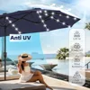 13FT Double-Sided Patio Umbrella with Solar Lights, Outdoor Table Rectangular Umbrellas with 120 LED Lights, Hand Crankf or Lawn 4
