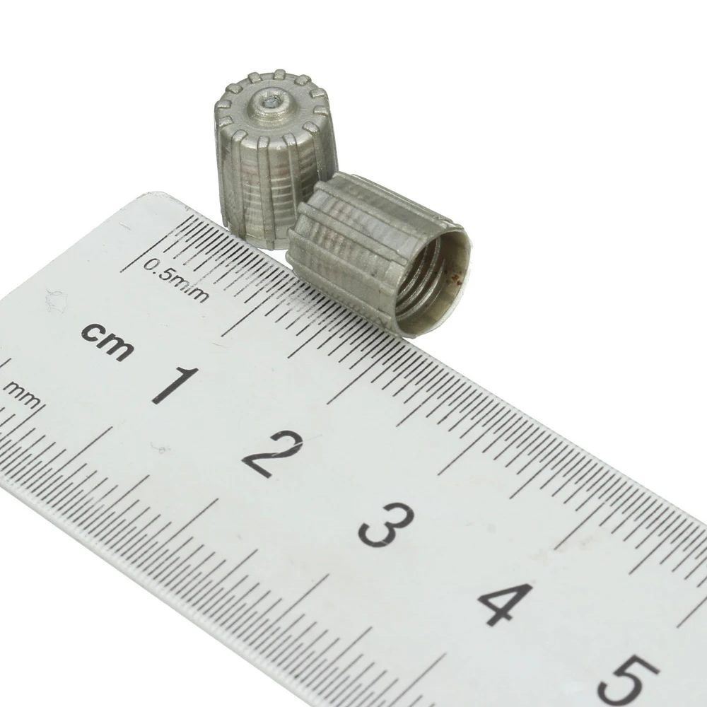 Premium Black & Grey Tire Valve Dust Caps - Durable Plastic Protection