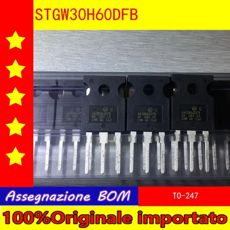 

10 шт./лот STGW30H60DFB G30H60DFB TO-247, канальная сетка IGBT 600 в 30A