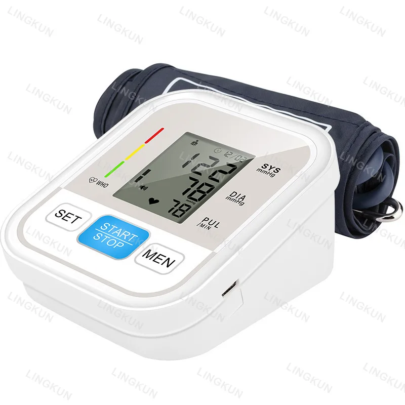 Digital Arm Blood Pressure Test Kit Cuff Sensor Monitor BP Automatic Pressure Tonometer Tensiometer Heart Rate Pulse Meter 3