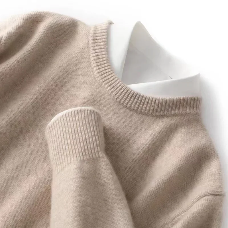 2024 Autumn/Winter New Men's Business Casual Round Neck Thin Knitted Pullover Sweater Warm and Fashionable High Quality Knitted 3