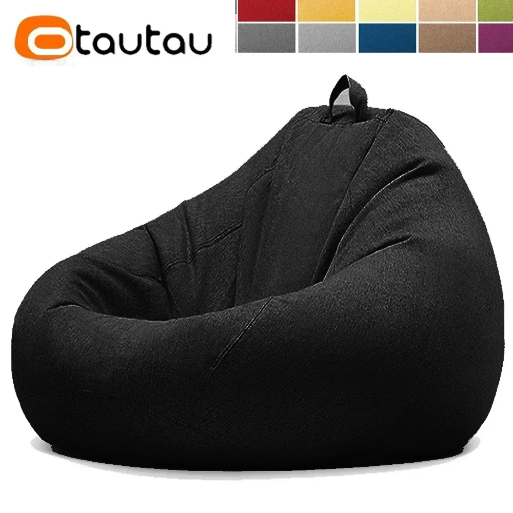 Bean Bag Cover OTAUTAU Cotton Linen Bean Bag Cover without Filler Floor Corner Lazy Beanbag Chair Pouf Salon Ottoman Puff Lounger Sac DD002
