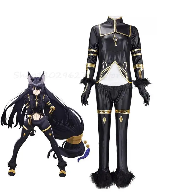 Anime The Eminence In Shadow Delta Cosplay Costume Parrucca Nero Uniforme Ombra Orecchie Da Giardino Coda Copricapo Guanti Donna Hallowen Set