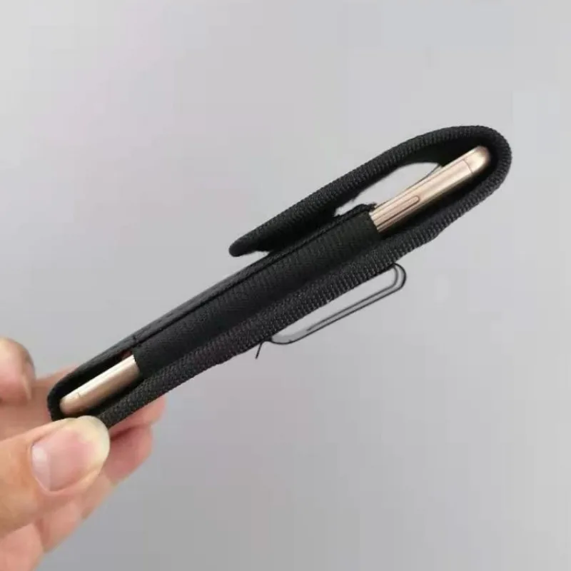 Universal Nylon Mobile Phone Waist Bag with Belt Clip and Card Holder