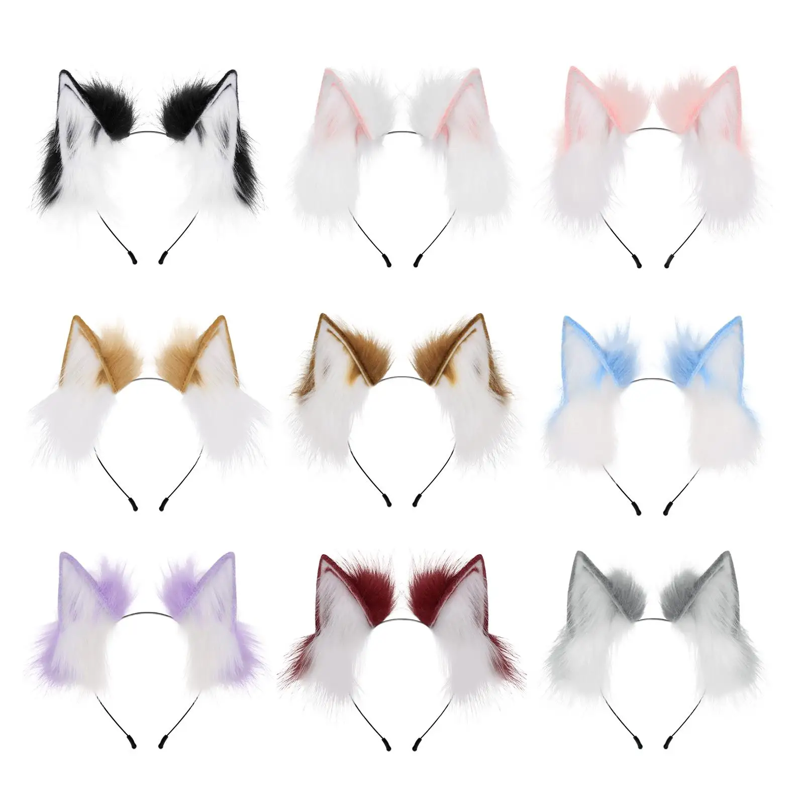 

Fox Ears Decor Plush Wolf Ears Hair Clip for Carnival Masquerade Funny Gifts