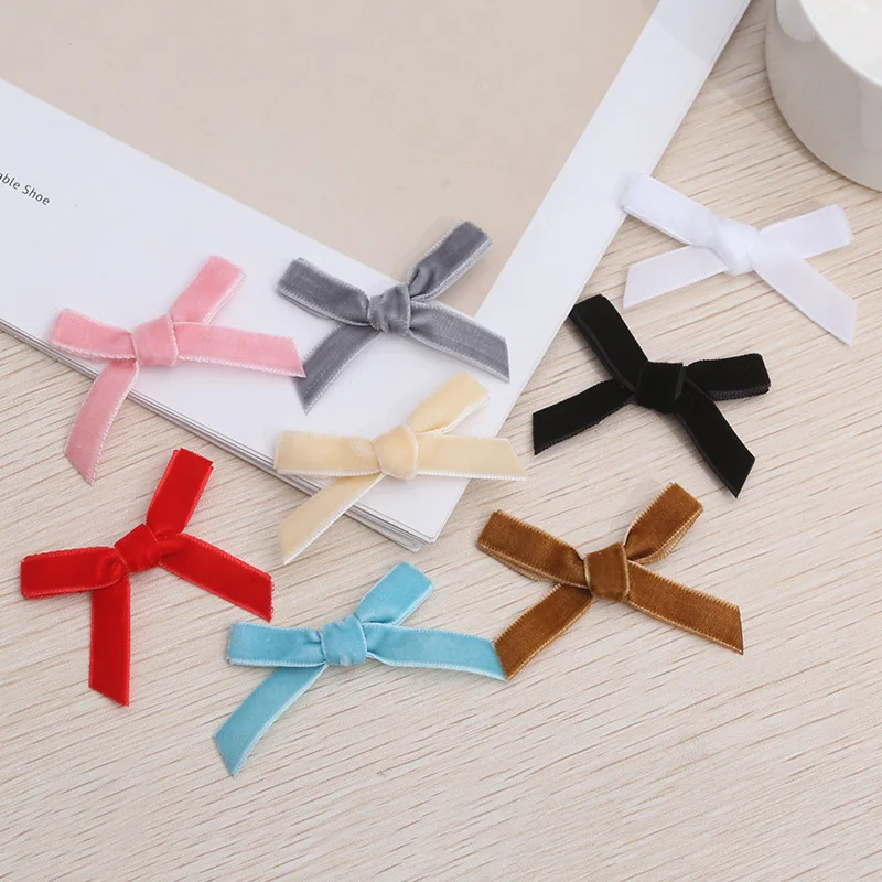 Set of 20 Colorful Velvet Ribbon Bows for DIY Crafts and Decorations