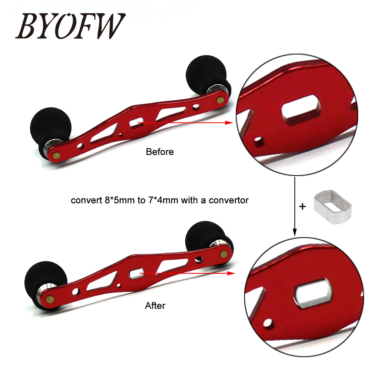Fishing Reel Handle Conversion Adapter Assembly Hole 8*5mm To 7*4mm Spacer DIY Accessories For Daiwa Abu Shimano fishing reel fishing tackle accessory